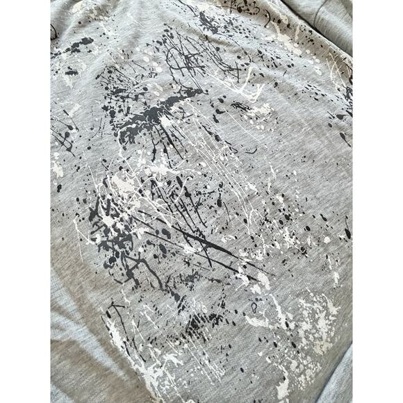 Maronie‎ Women’s Grey Long Sleeve Paint Splatter Top Size Medium USA MADE - Picture 3 of 3